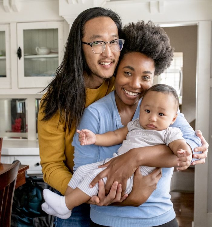 Happy multiethnic family spending time together in the new normal